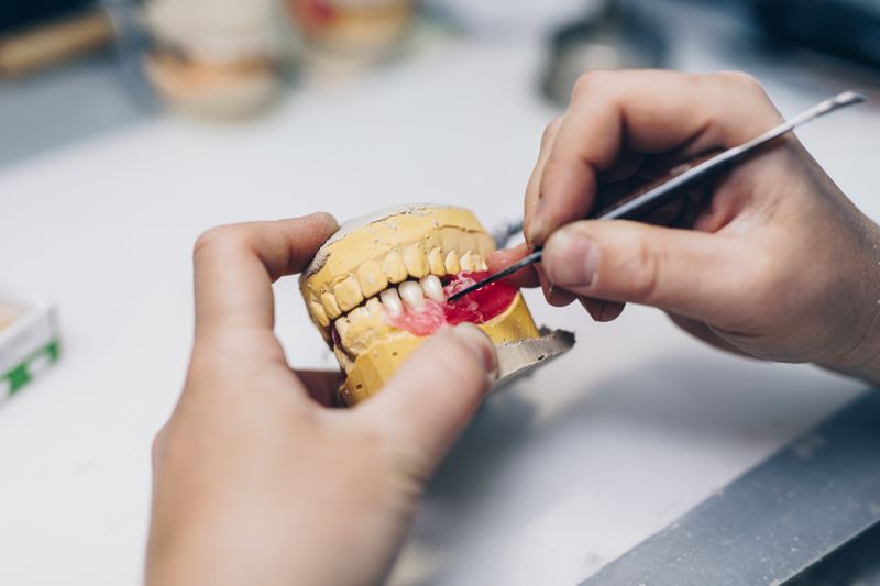 Dental prosthetic being made