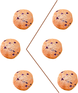 Cookies being divided by lines.