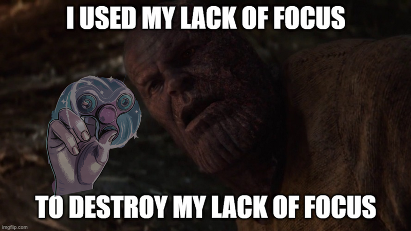 Thanos holding a fidget spinner. The text reads: 