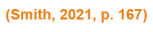 Format of APA-style In-Text Citations: bracket, author name, year, page number, end bracket