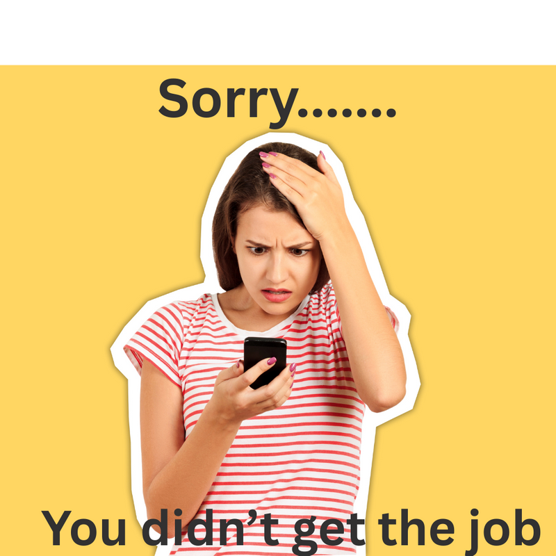 A young woman looking at her phone, shocked and holding her head. The text reads: 