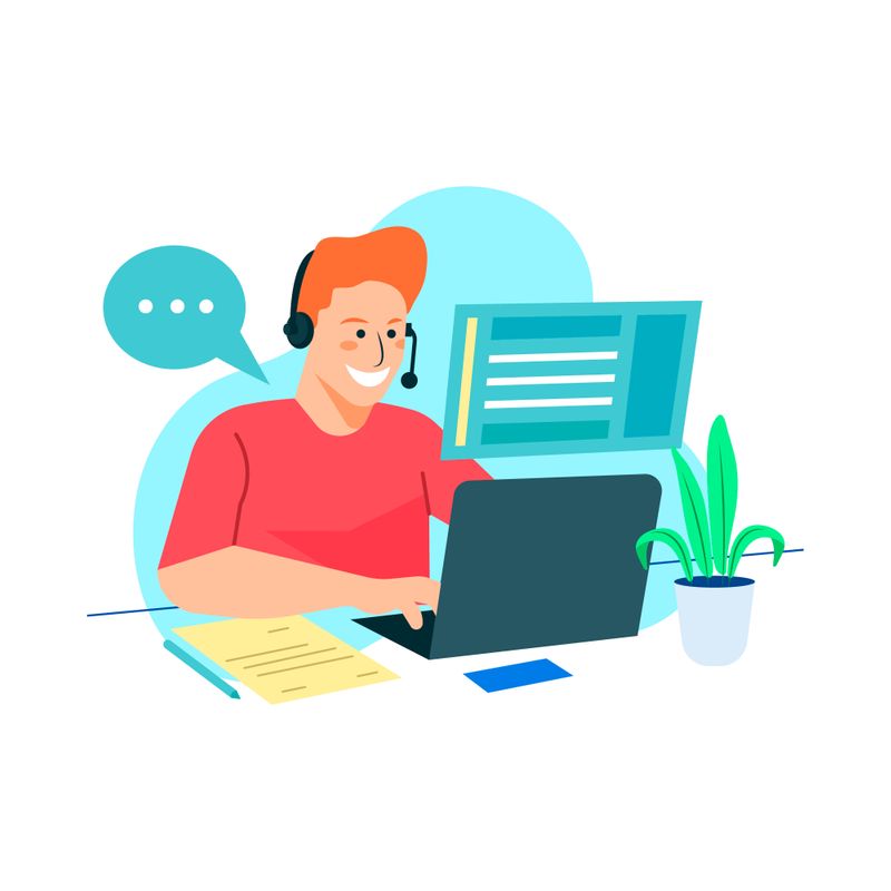 virtual assistant on his desk