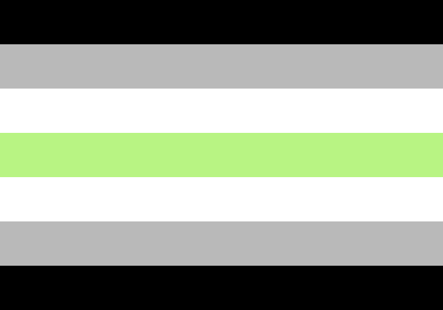 Flag with 7 stripes - black, grey, white, green, white, grey, black