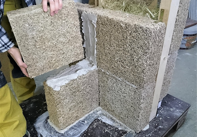Hemp-based "stone" wall blocks.
