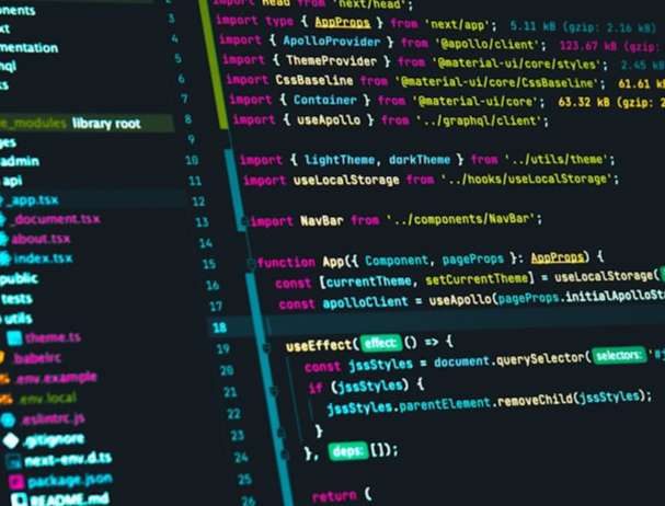 A computer screen displaying lines of code.