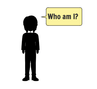 A person asking, &apos;Who am I?&apos;