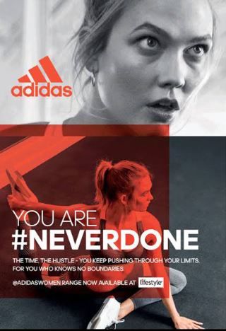 An Adidas advertisement with proper use of boldface.