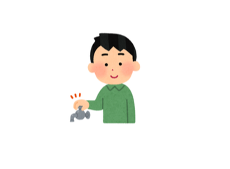 A man using a faucet.