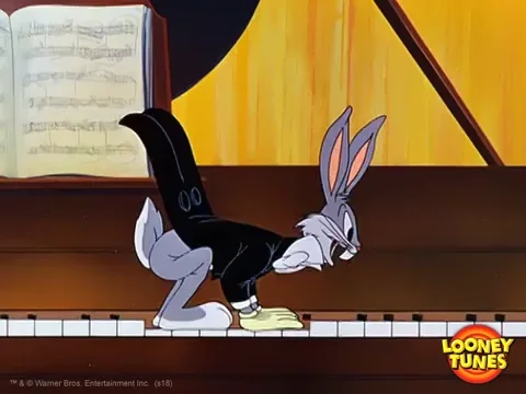 Bugs Bunny playing the piano