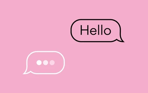 Text message saying hello.