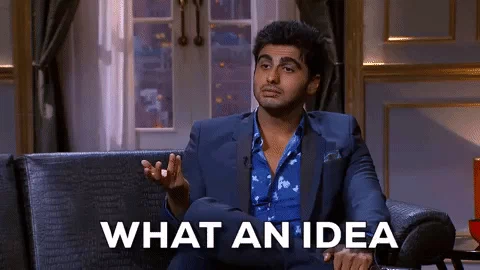 A person in an apartment telling their roommate, 'What an idea!'