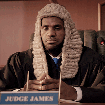Lebron James wearing a judge outfit