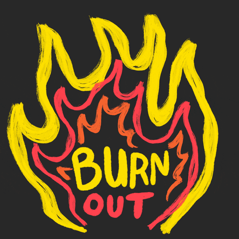 The word 'Burnout' in an animated flame