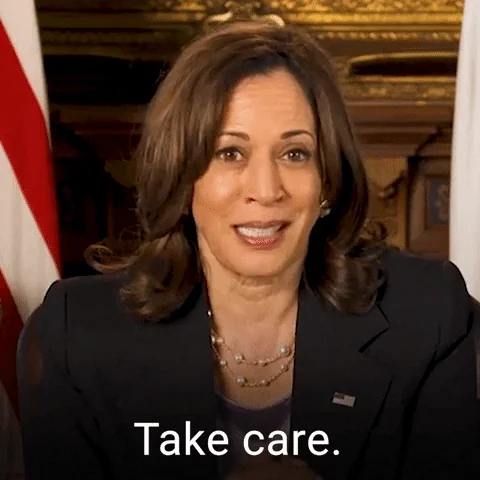 Kamala Harris nodding and saying, 