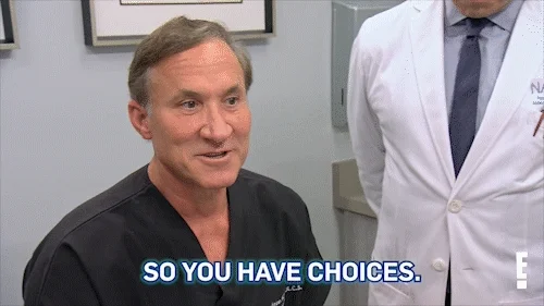 A man saying, 'So you have choices.'