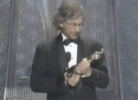 Steven Spielberg receiving an Oscar in 1994