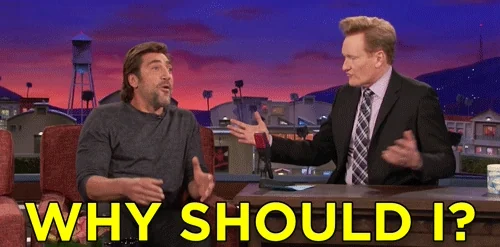 Javier Bardem and Conan O'Brien banter on the Conan O'Brien show. They say, 