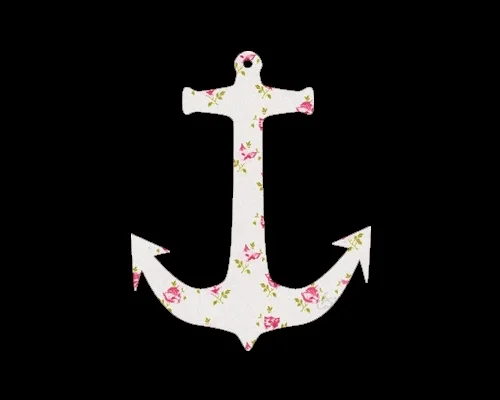 An anchor with different coloured flowers flashing in it. 
