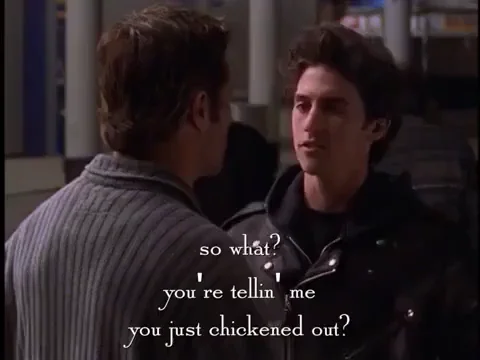 A man says to another, 