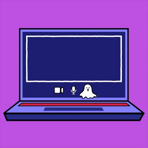 A laptop screen with a graphic that reads: 