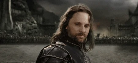 Aragorn from Lord of the Rings says YOLO and charges towards battle.