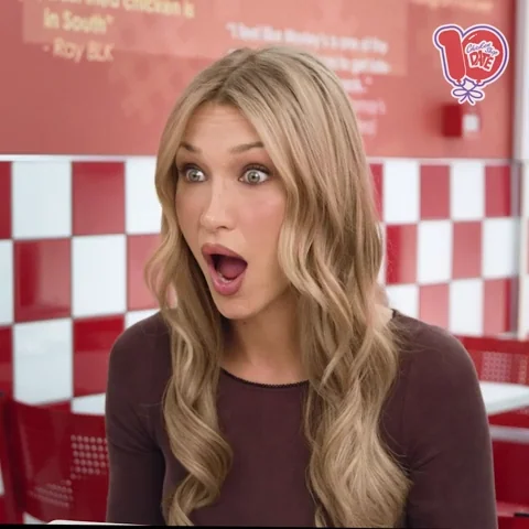 A person with a surprised reaction.