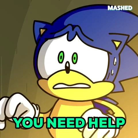 Cartoon character saying: 'You need help.'