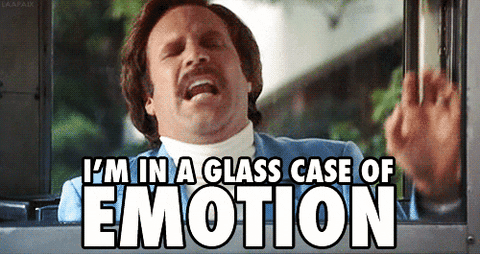 GIF of man having a meltdown and saying ':I'm in a glass case of emotion.'