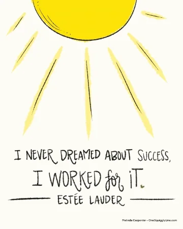 A graphic of a quote from fashion designer Estee Lauder: 