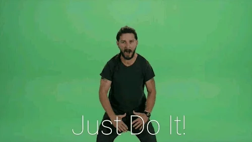 Shia LaBeouf leans down and says, 
