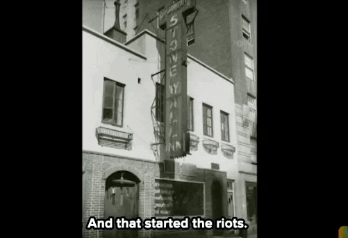 A black and white image of the Stonewall Inn. The text reads, 