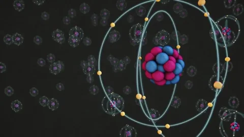 A model of an atom showing protons, neutrons, and electrons.