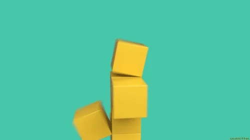 A series of blocks stacking on top of one another.
