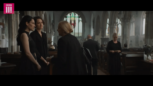 Fleabag is awkwardly complemented on how good she looks at her mother's funeral. 