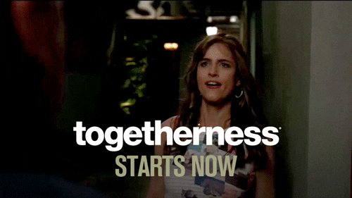 Woman smiling, text reads: togetherness starts now