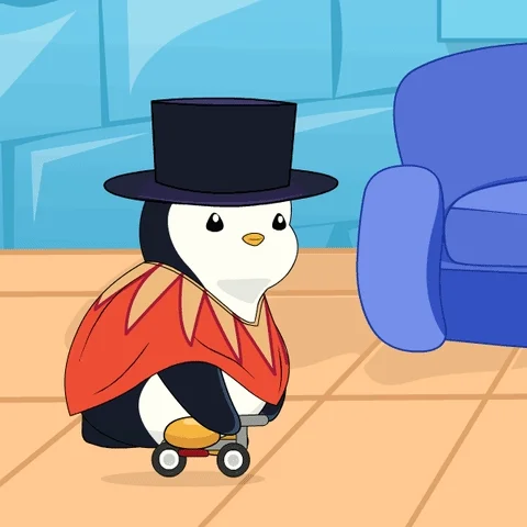A cartoon character accidentally breaking out of a loop.