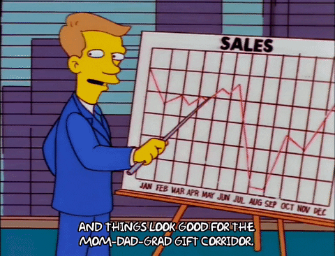 A data scientist presenting a sales trend chart