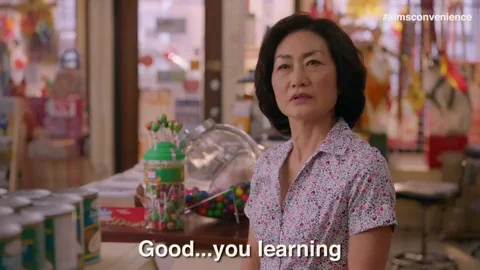 Shopowner from Kim's Convenience says 'Good...you learning.'