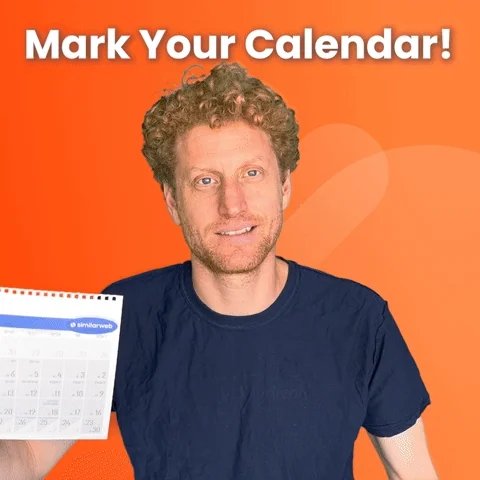 A man pointing to a calendar while saying, "Mark your calendar!" 