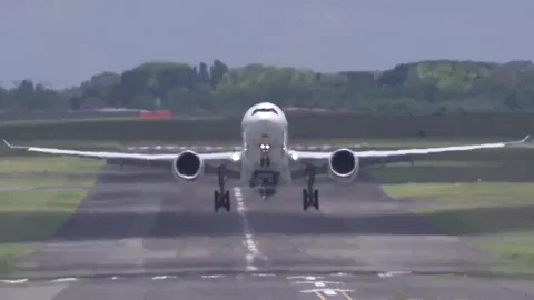 A plane taking off