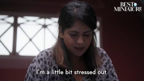 A woman saying she is a little stressed out.