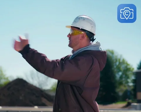 A man on job site directing people.