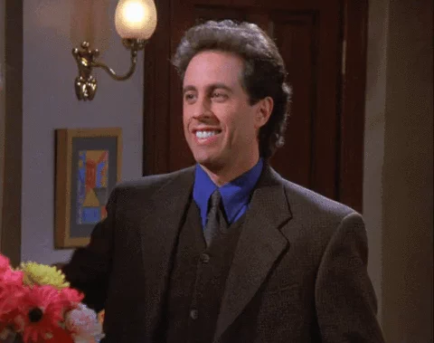 Jerry Seinfeld pointing finger and saying 'I like the way you think'