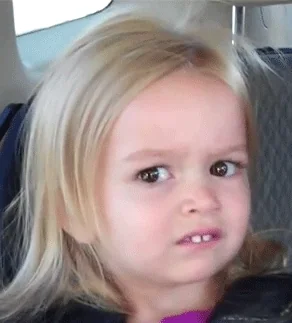 A girl looking confused.