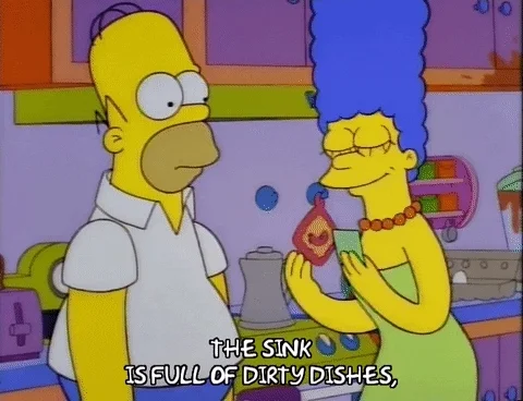 Marge Simpson is complaining to Homer saying 
