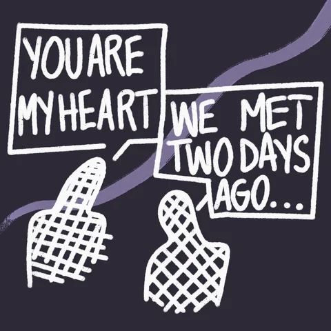 Two people speaking. One says,