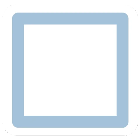 A green checkmark in a blue box.
