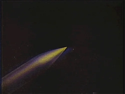 An animation of a missile warhead exploding.