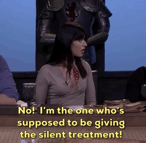 A frustrated woman says,