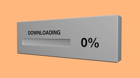 An animation showing a downloading percentage rising to 100%.